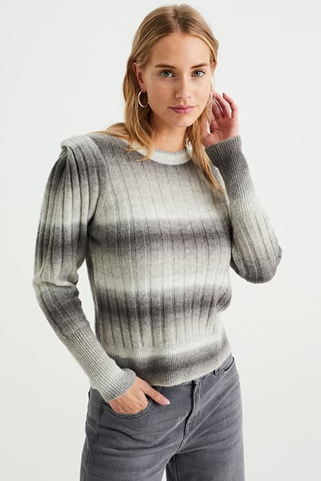 KNITTED PULLOVER LIGHT GREY by WE Fashion