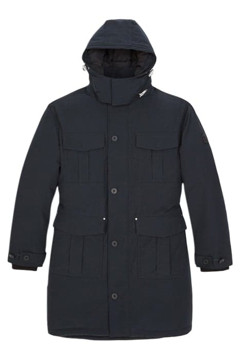 MID-LONG PARKA WITH 4 PATCHED POCKETS AND HOOD DARK NAVY / N by The Kooples