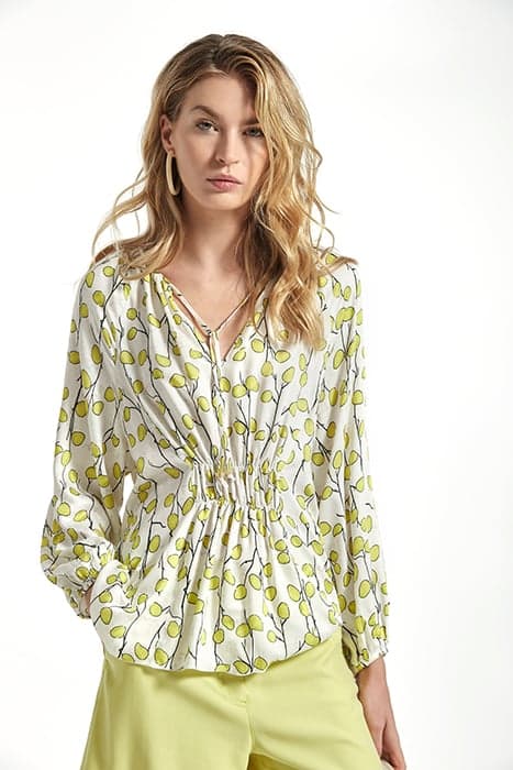 PRINT VISCOSE AGREN TOP LIME YELLOW by OKY