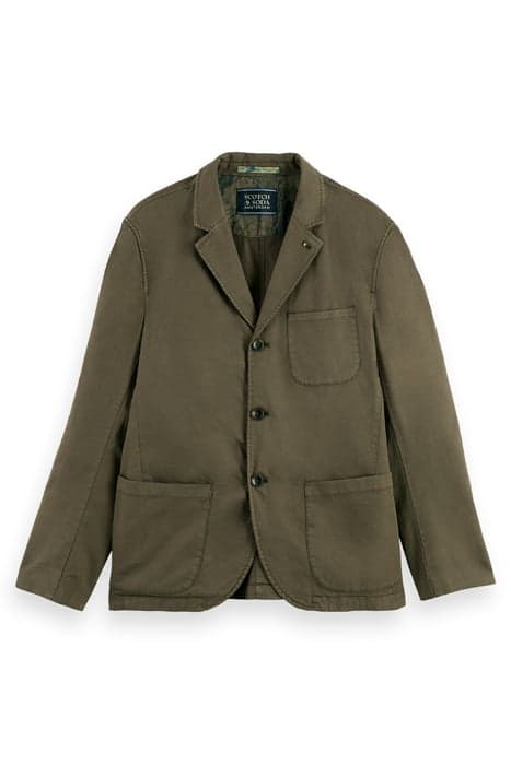 UNCONSTRUCTED GARMENT-DYED STRUCTURED LINEN-BLEND BLAZER ALG by Scotch & Soda