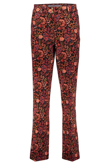 PANTALON PRINTED BLACK/RED/COGNAC by Geisha