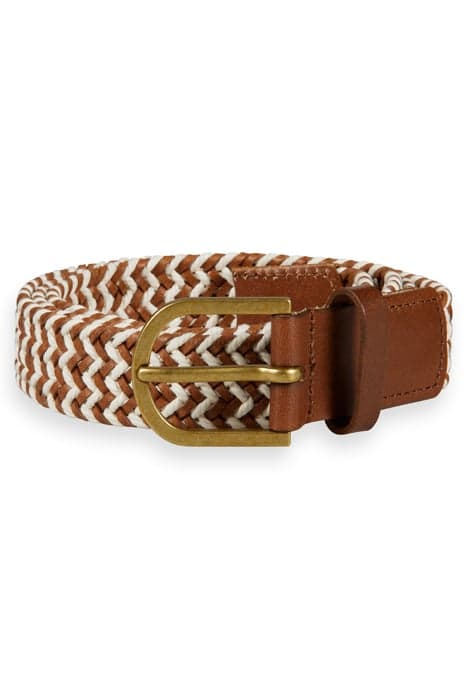 BRAIDED LEATHER AND CORD BELT SEASTONE by Scotch & Soda