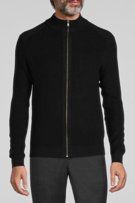 BLACK KNIT ZIP-COLLAR CARDIGAN BLACK by IKKS