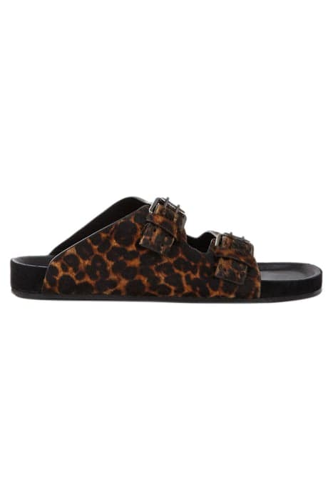 LEOPARD POUCH LEATHER SANDALS LEOPARD by The Kooples