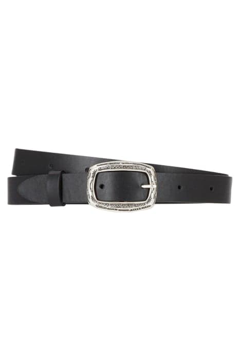 LEATHER BELT WITH PERFORATION ALL OVER BLACK by The Kooples