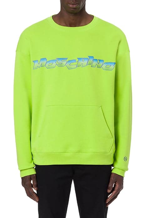 MOSCHINO SURF LOGO ORGANIC COTTON SWEATSHIRT GREEN by Moschino