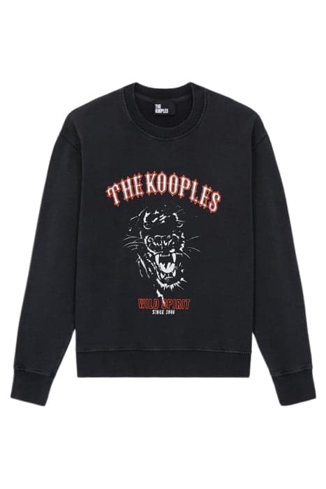 WILD SPIRIT PANTHER SWEATSHIRT BLACK WASHED by The Kooples