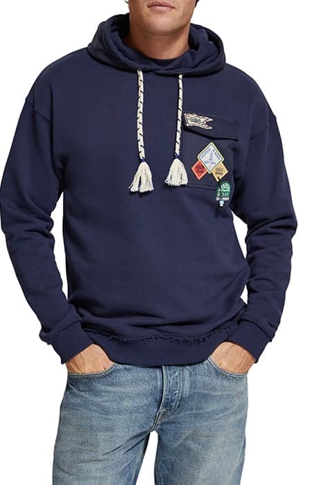 BADGE POCKET HOODIE NAVY BLUE by Scotch & Soda