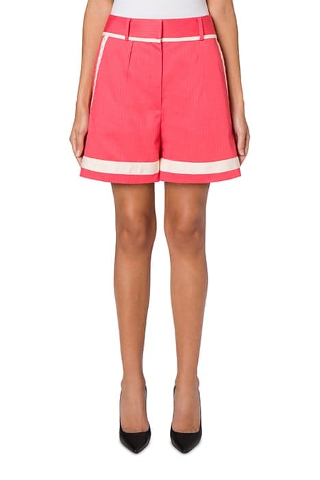 SARTORIAL DETAILS HERRINGBONE COTTON SHORTS PINK by Moschino