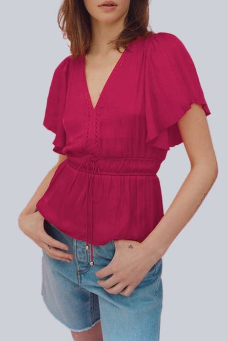 FUCHSIA PEPLUM BLOUSE by IKKS