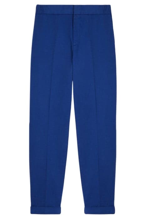 STRAIGHT COTTON TROUSERS WITH SEMI-ELASTIC BELT BLUE by The Kooples