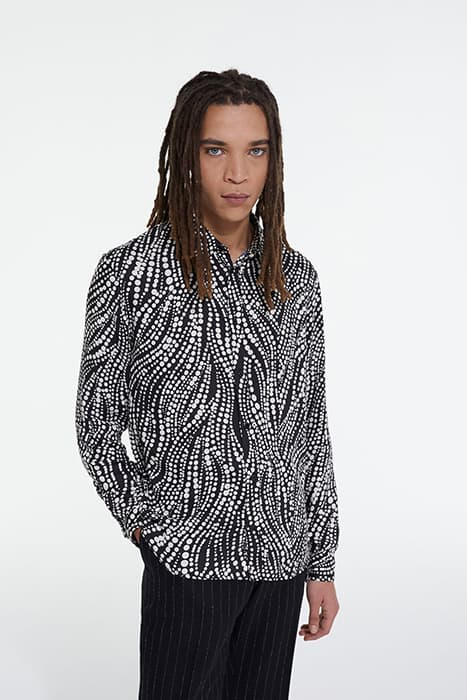 PRINTED SHIRT BLACK WHITE by The Kooples