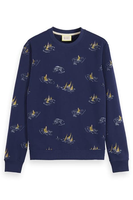 ALL OVER PRINT SWEATSHIRT NAVY BLUE SAILBOAT AOP by Scotch & Soda