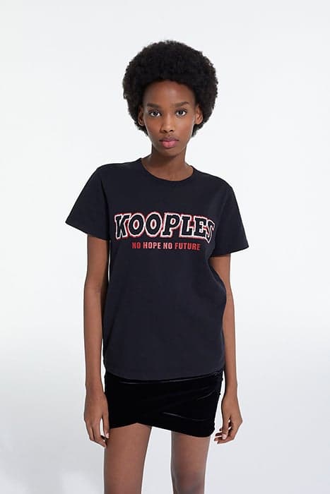 SHORT-SLEEVED SCREEN PRINT T-SHIRT BLACK by The Kooples