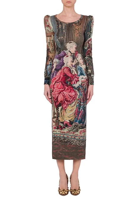 BAROQUE FURNISHINGS KNITTED DRESS MULTICOLOR by Moschino