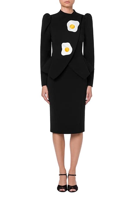 EGGS CREPE JACKET BLACK by Moschino