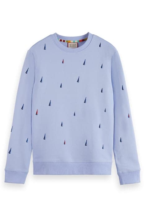 REGULAR FIT ALL OVER PRINT EMBROIDERY SWEATSHIRT SHIRT BLUE by Scotch & Soda