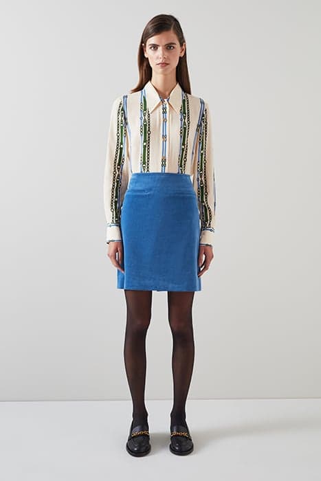 SK DEBORAH CORD SKIRT BLUE by LK Bennett