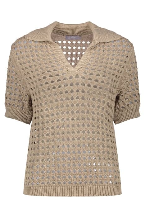 PULLOVER SHORT SLEEVES COLLAR SAND by Geisha