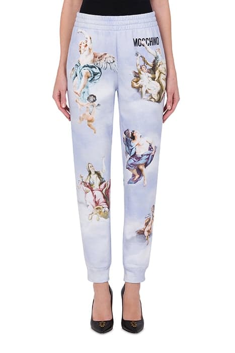 FRESCO PRINT FLEECE JOGGERS BLUE by Moschino