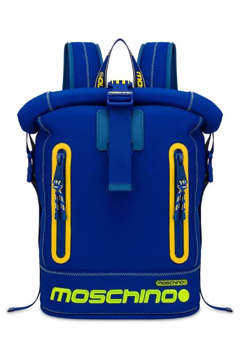 REFLECTIVE LOGO NEOPRENE BACKPACK BLUE by Moschino