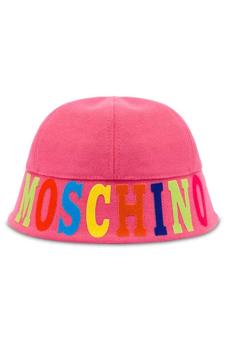 MULTICOLOR LOGO CANVAS HAT PINK by Moschino