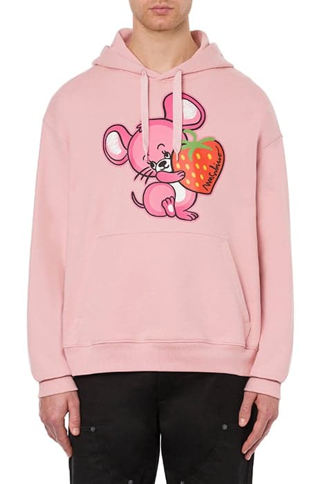 ILLUSTRATED ANIMALS ORGANIC COTTON SWEATSHIRT PINK by Moschino