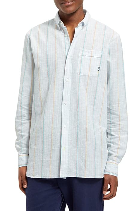 REGULAR FIT YARN-DYED STRIPE C BLUE/WHITE STRIPE by Scotch & Soda