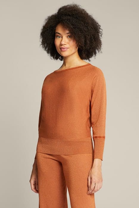 LUREX ECOVERO™ VISCOSE SWEATER ORANGE by Elena Mirò