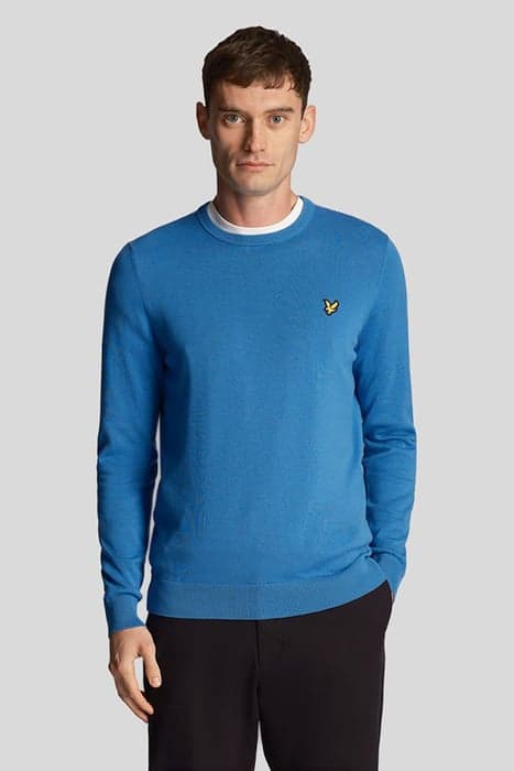 COTTON CREW NECK JUMPER SPRING BLUE by Lyle & Scott