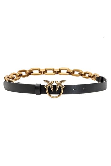 LOVE DAY MACRO CHAIN BELT H2 VIT.SETA+MACRO CHAIN BLACK-ANTI by PINKO