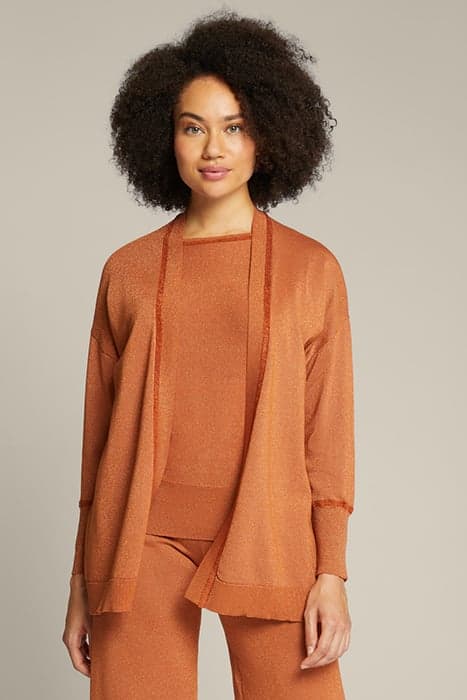 LUREX ECOVERO™ VISCOSE CARDIGAN ORANGE by Elena Mirò