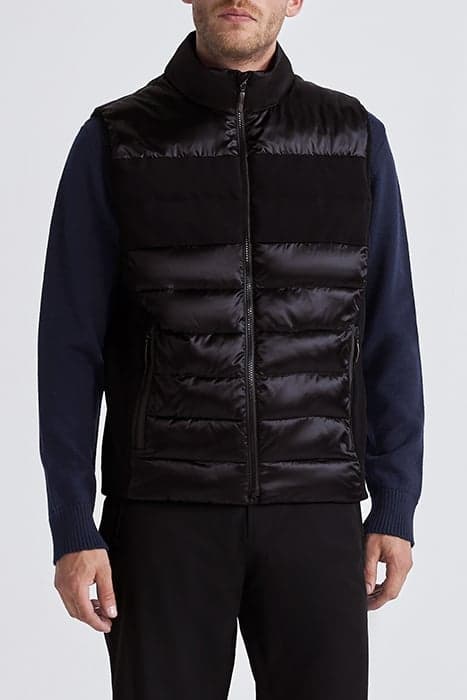 BLACK MIXED FABRIC IKKS X DUVILLARD BODYWARMER BLACK by IKKS