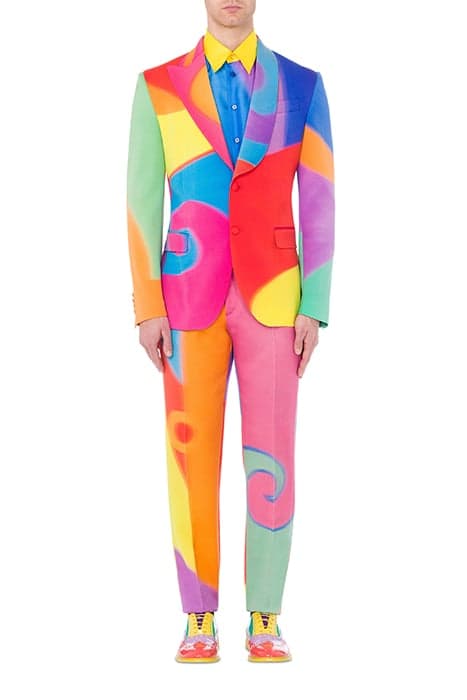 PROJECTION PRINT WOOL JACKET MULTICOLOR by Moschino