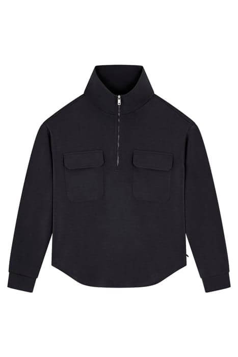 PATCH PKT ZIP FRONT MOCK NECK BLACK by Scotch & Soda