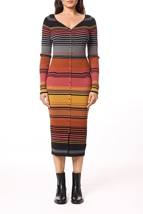 SWEATER MIDI DRESS BLACK NIGHT OMBRE STRIPE by Scotch & Soda