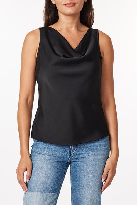 SLEEVELESS DRAPE NECK TOP BLACK NIGHT by Scotch & Soda