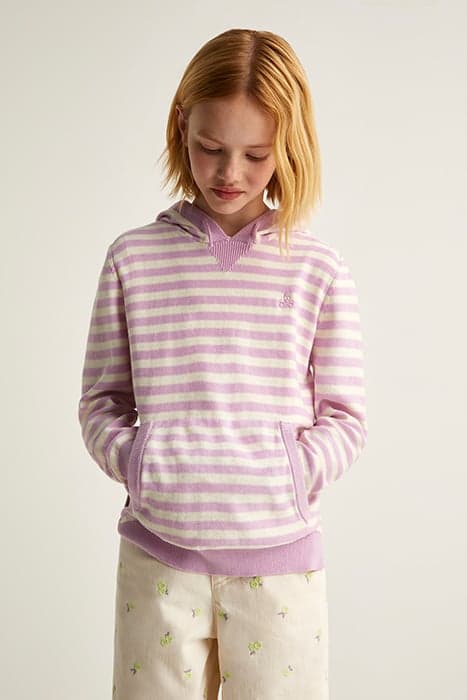 HOODIE STRIPES TRICOT GIRLS LILAC STRIPES by Scalpers