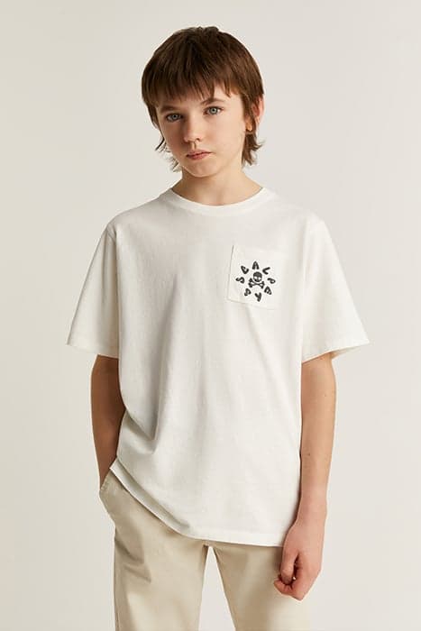 STONE POCKET TEE KIDS OFF WHITE by Scalpers