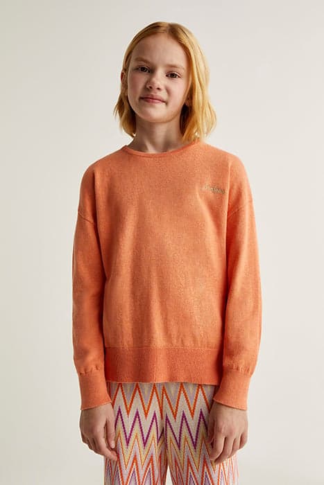 SKULL INTARSIA TRICOT GIRLS CORAL by Scalpers