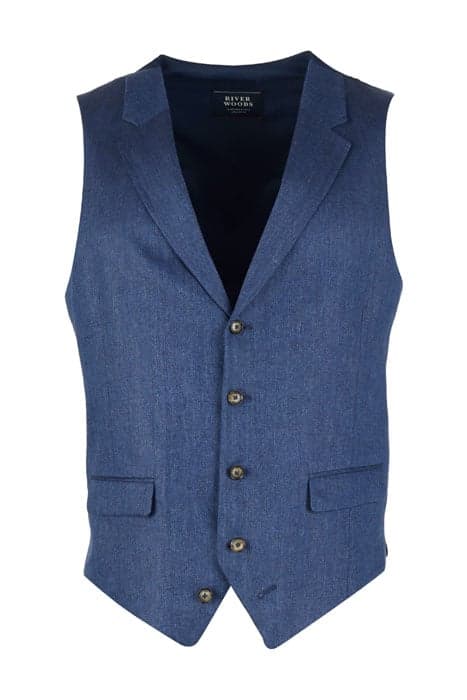 LINEN VEST BLUE by River Woods