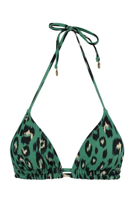 LUXE LEOPARD LIZ TRIANGLE TOP WASHED GREEN by Shiwi