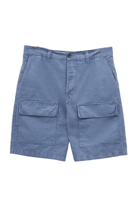 GARMENT DYED COTTON LINEN SHORTS TROOPER BLUE by French Connection