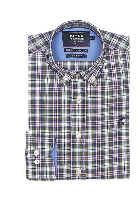 SLIM FIT PRINCETON SHIRT GREEN by River Woods