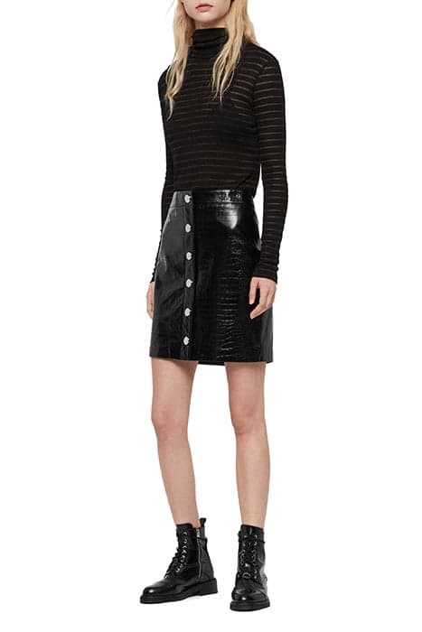 BELA SKIRT CROC BLACK by AllSaints