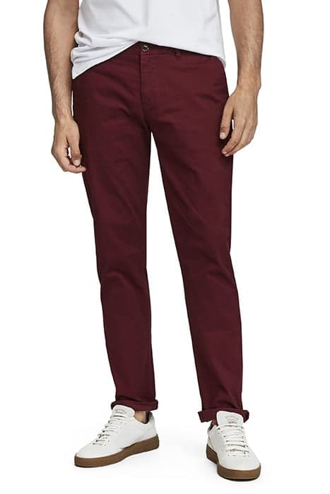 NOS STUART - CLASSIC REGULAR SLIM FIT CHINO BORDEAUX by Scotch & Soda