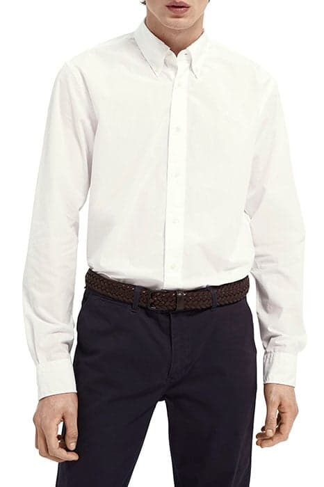 NOS CRISPY POPLIN SHIRT REGULAR FIT BUTTON DOWN COLLAR WHITE by Scotch & Soda