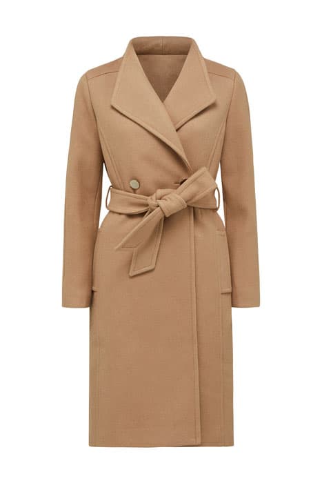 HEATHER WRAP COAT CAMEL by Forever New