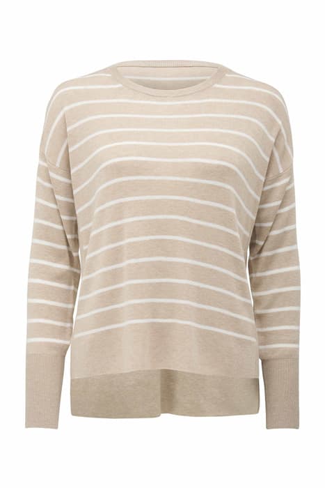 TAYLOR STRIPE LIGHTWEIGHT KNIT JUMPER LIGHT CAMEL by Forever New