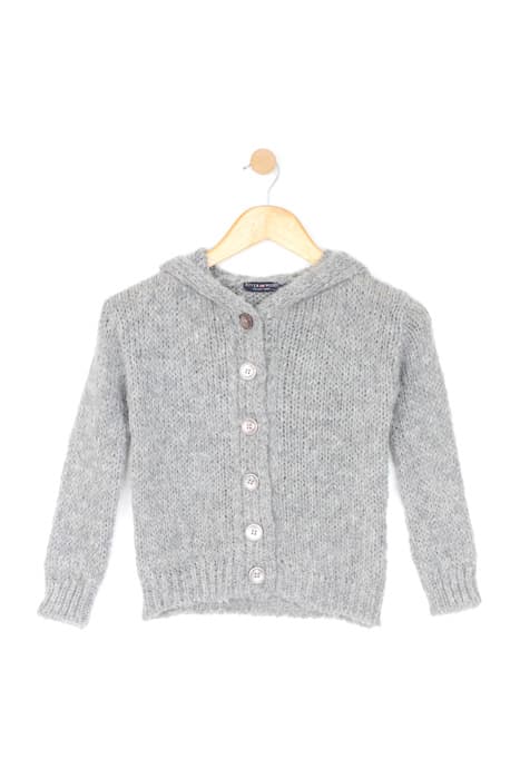 COMF HOODED CARDI SWT LS GREY by River Woods